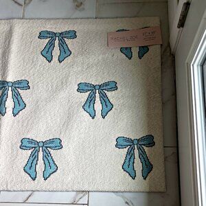 NEW! SHABBY CHIC RACHEL ZOE BLUE BOWS 27" x 45" RUG